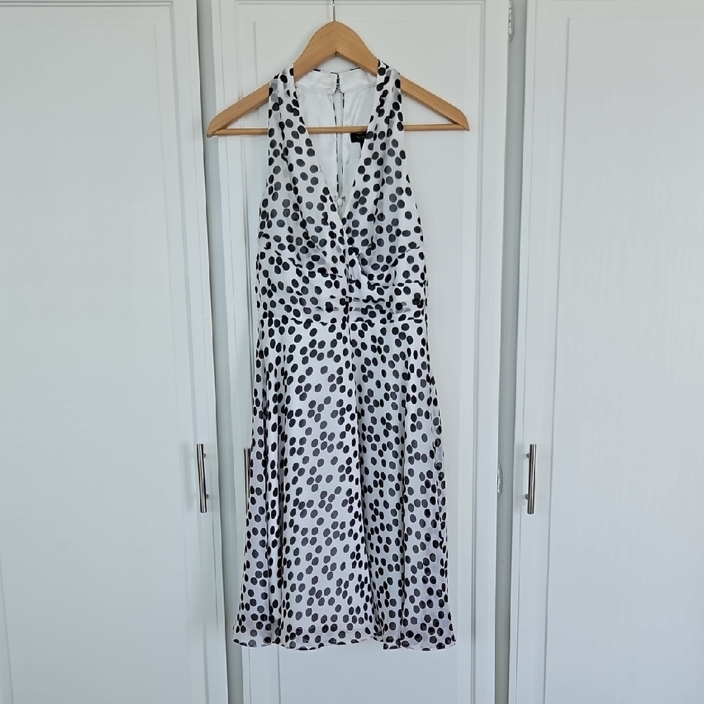 White House Black Market Black and White Polka Dot Dress